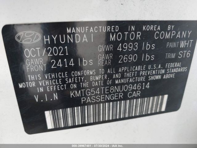 KMTG54TE8NU094614 Genesis G70 3.3t Awd