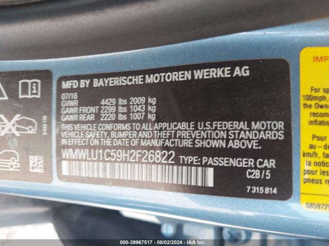 WMWLU1C59H2F26822 Mini Clubman Cooper