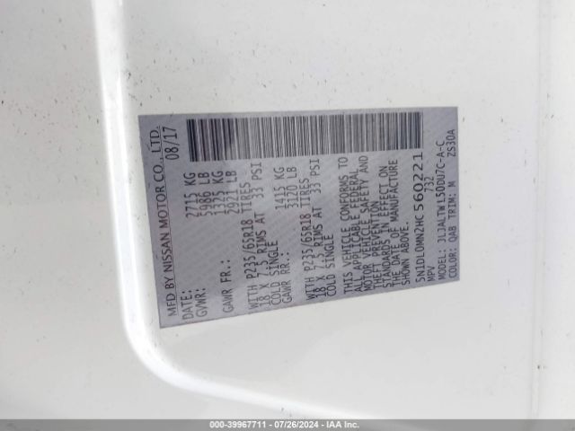 5N1DL0MN2HC560221 Infiniti QX60