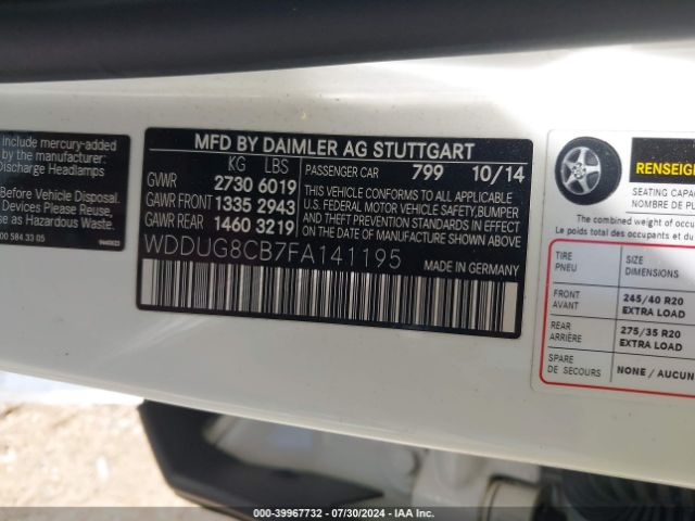 WDDUG8CB7FA141195 Mercedes-Benz S 550