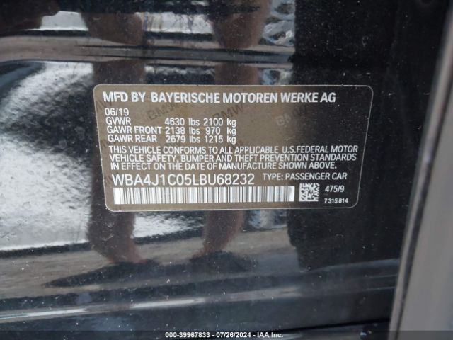 WBA4J1C05LBU68232 BMW 430i Gran Coupe