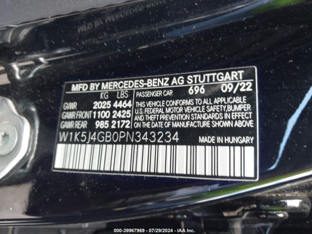 W1K5J4GB0PN343234 Mercedes-Benz Cla 250 Coupe