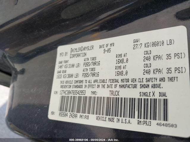 2006 MITSUBISHI RAIDER 1Z7HC38N76S542953 Photo 8