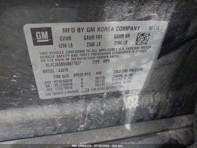 Buick Encore 2016 KL4CJASB9GB677037 Image 9