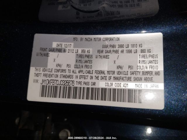 JM1DKFB70J0325676 Mazda Cx-3 Sport