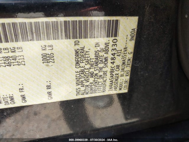 Nissan Maxima 3.5 S/3.5 Sv 2014 1N4AA5AP8EC484330 Image 9