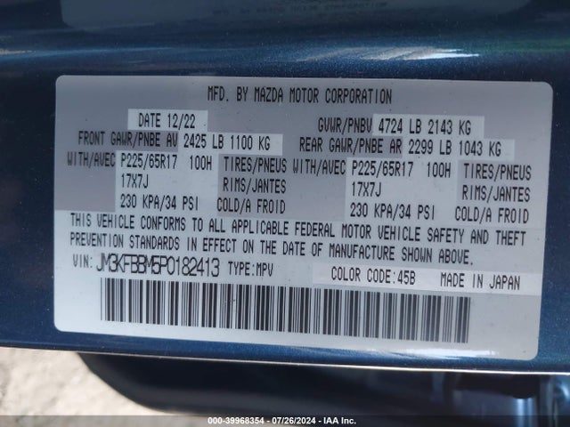 JM3KFBBM5P0182413 Mazda Cx-5 2.5 S Select