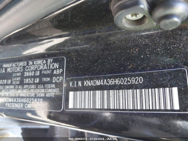 KNADM4A36H6025920 KIA RIO LX