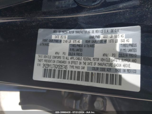 3MZBM1U78GM305745 Mazda Mazda3 I Sport