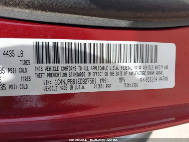 1C4NJPBB1ED827581 Jeep Patriot Sport