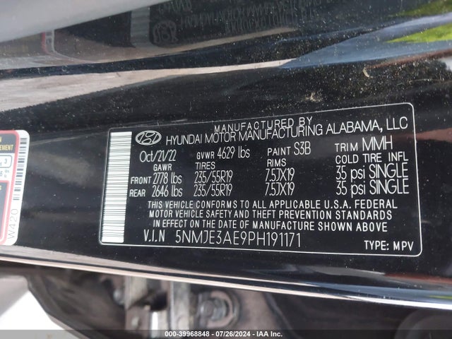 Hyundai Tucson Limited 2023 5NMJE3AE9PH191171 Image 9