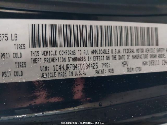 1C4NJRFB4FD184425 Jeep Patriot Latitude