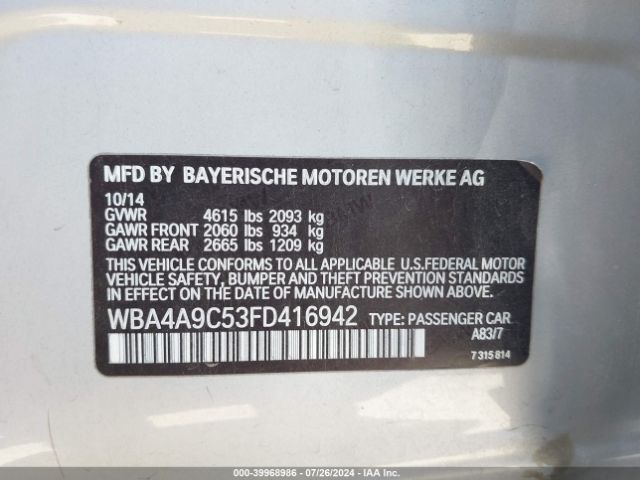 WBA4A9C53FD416942 BMW 428 Gran Coupe