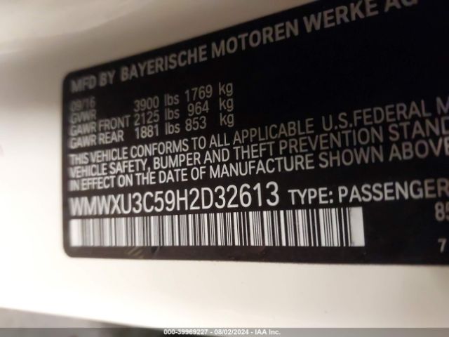 WMWXU3C59H2D32613 Mini Hardtop Cooper S