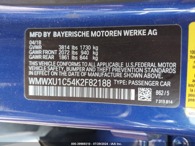 WMWXU1C54K2F82188 Mini Hardtop Cooper