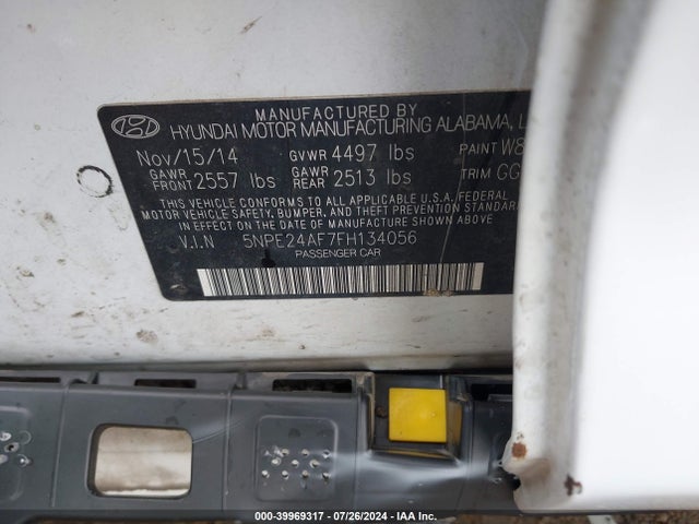 Hyundai SONATA SE 2015 5NPE24AF7FH134056 Image 9