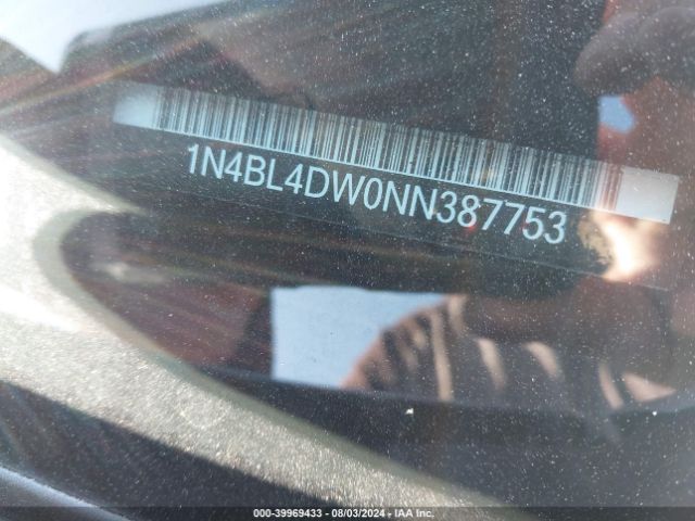 1N4BL4DW0NN387753 Nissan Altima Sv Intelligent Awd