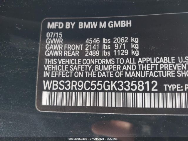 WBS3R9C55GK335812 BMW M4