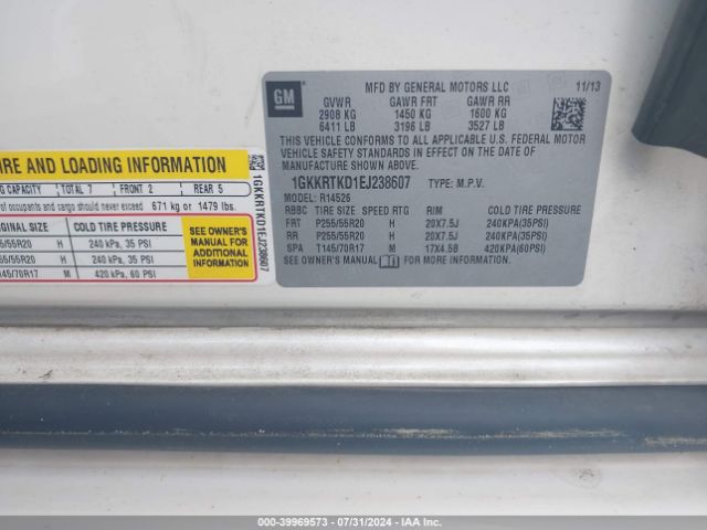 1GKKRTKD1EJ238607 GMC Acadia Denali