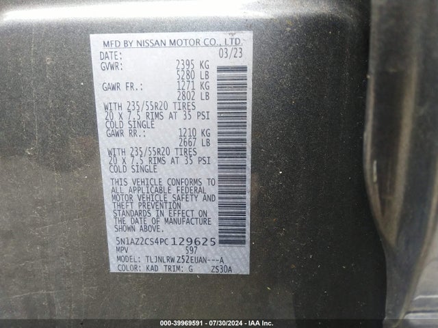 Nissan Murano Sl Intelligent Awd 2023 5N1AZ2CS4PC129625 Image 9