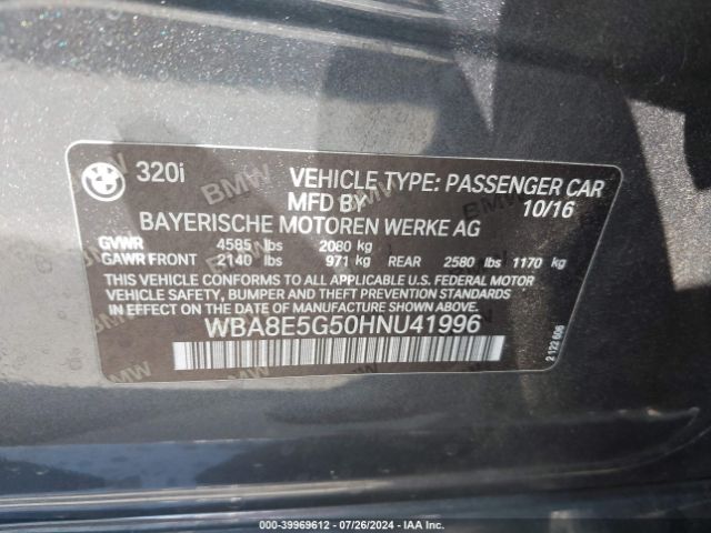 WBA8E5G50HNU41996 BMW 320i Xdrive