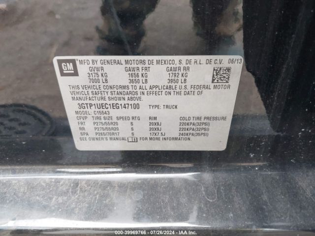 3GTP1UEC1EG147100 GMC Sierra 1500 Sle