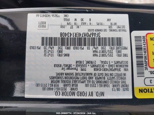 Ford FUSION SE 2014 3FA6P0H74ER143408 Image 9