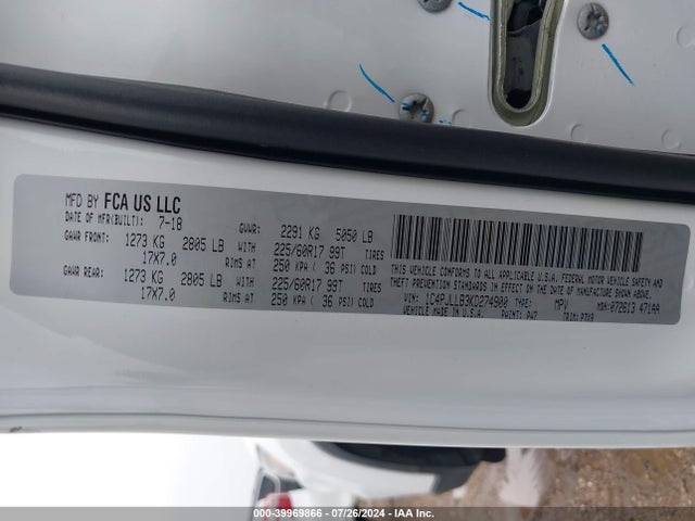 1C4PJLLB3KD274900 Jeep Cherokee Latitude Plus Fwd