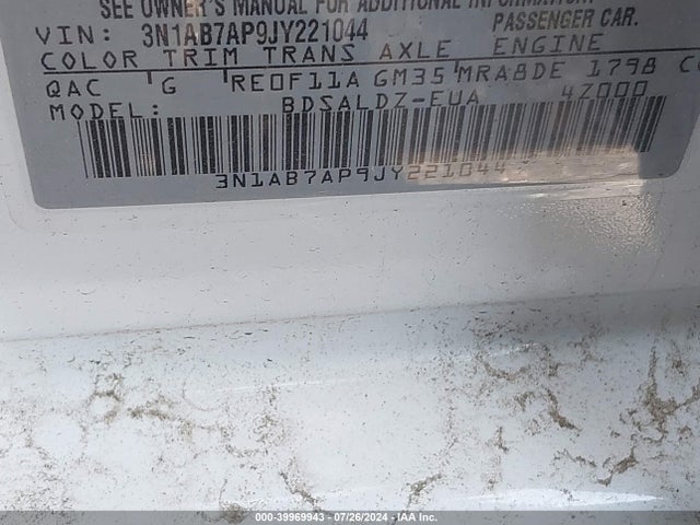 Nissan SENTRA SV 2018 3N1AB7AP9JY221044 Image 9
