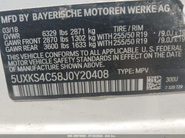 5UXKS4C58J0Y20408 BMW X5 Xdrive35d