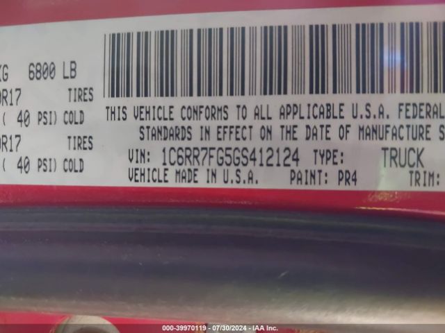 1C6RR7FG5GS412124 RAM 1500 Express