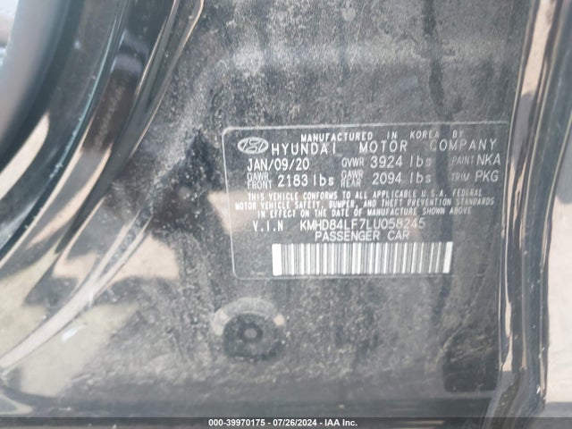 Hyundai ELANTRA SEL 2020 KMHD84LF7LU058245 Image 9