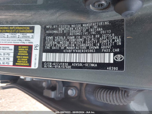 Toyota CAMRY LE 2014 4T4BF1FK8ER345963 Image 9