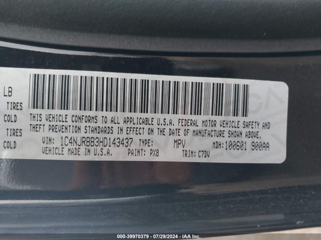 1C4NJRBB3HD143437 Jeep Patriot Sport 4x4