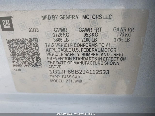 Chevrolet Sonic Premier Auto 2018 1G1JF6SB2J4112533 Image 9