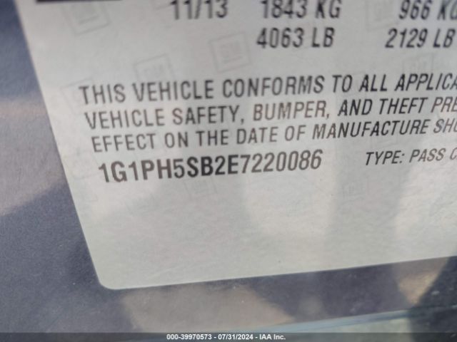 1G1PH5SB2E7220086 Chevrolet Cruze Eco Auto