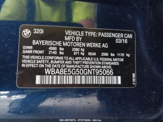 WBA8E5G50GNT95066 BMW 320i Xdrive