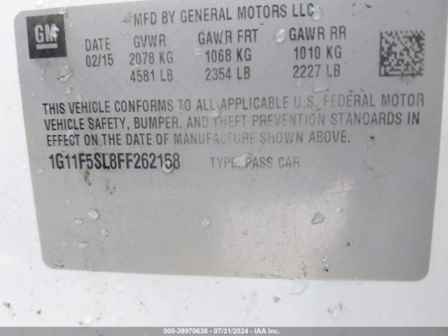 1G11F5SL8FF262158 Chevrolet Malibu 1lz