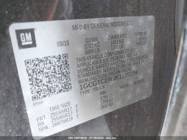 1GCGTCEN3K1125194 Chevrolet Colorado Lt