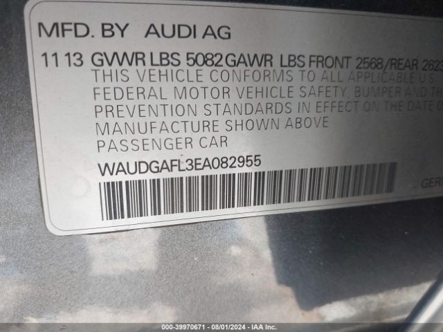 WAUDGAFL3EA082955 Audi S4 3.0t Premium Plus