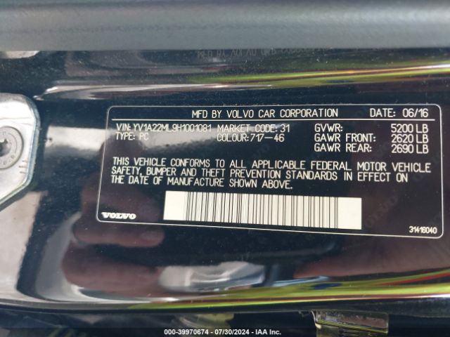 2017 VOLVO S90 YV1A22ML9H1001081 Photo 8