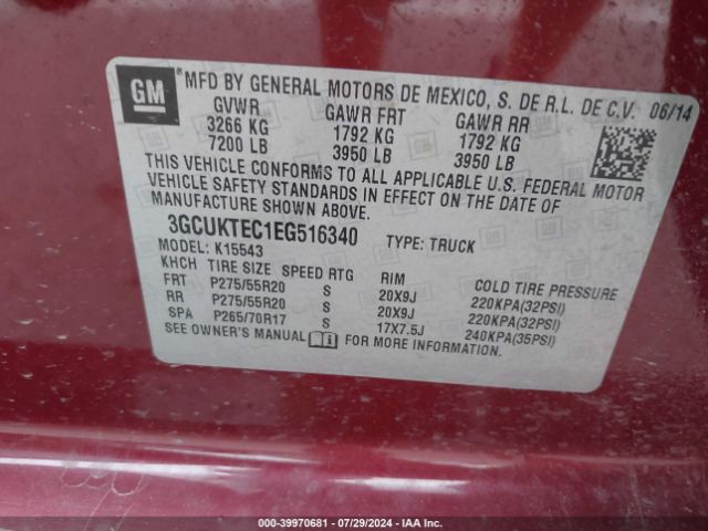 3GCUKTEC1EG516340 Chevrolet Silverado 1500 High Country
