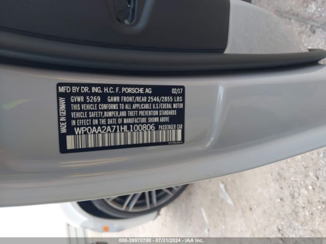 WP0AA2A71HL100806 Porsche PANAMERA 4
