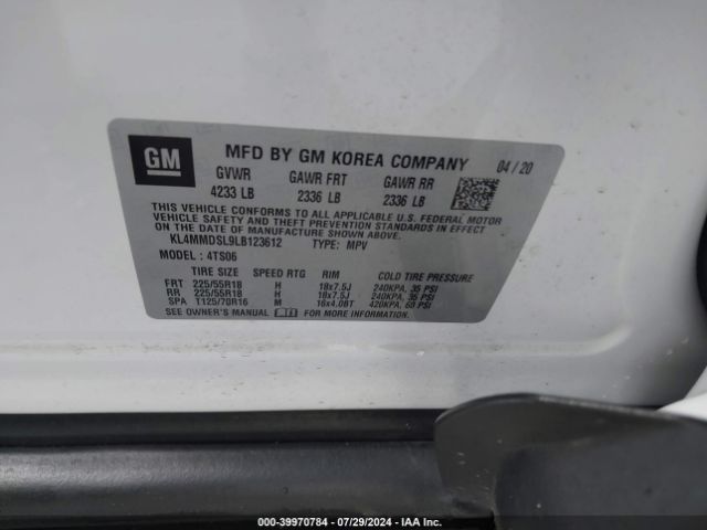 KL4MMDSL9LB123612 Buick Encore Gx Fwd Select