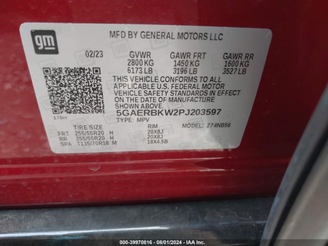 5GAERBKW2PJ203597 Buick Enclave Essence Fwd