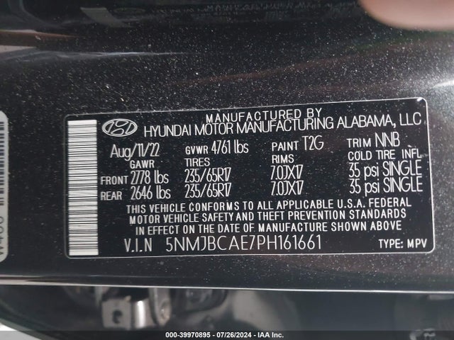 Hyundai TUCSON SEL 2023 5NMJBCAE7PH161661 Image 9