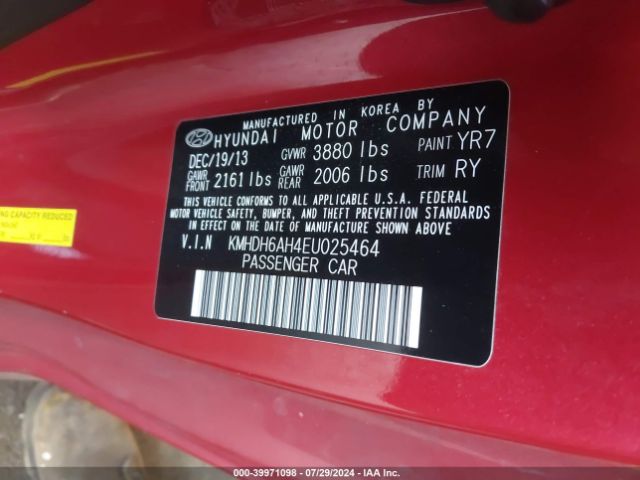 KMHDH6AH4EU025464 Hyundai Elantra