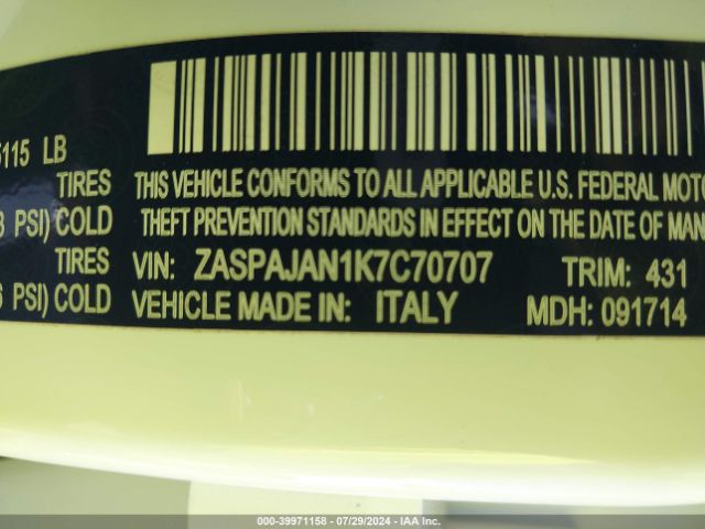 ZASPAJAN1K7C70707 Alfa Romeo Stelvio Rwd
