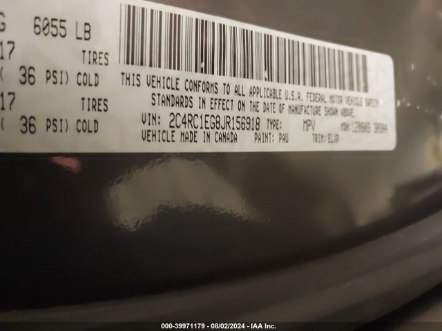 2C4RC1EG8JR156918 Chrysler Pacifica Touring L Plus