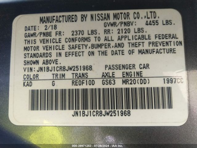 JN1BJ1CR8JW251968 Nissan Rogue Sport S